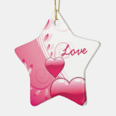 Liefde Valentijnsdag harten kronkels aangepaste or Keramisch Ornament (Links)