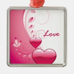 Liefde Valentijnsdag harten kronkels aangepaste or Metalen Ornament