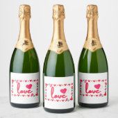 Liefde Valentijnsdag Mousserende Wijn Label Sparkling Wijnetiket (Flessen)