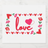 Liefde Valentijnsdag Mousserende Wijn Label Sparkling Wijnetiket (Enkel label)