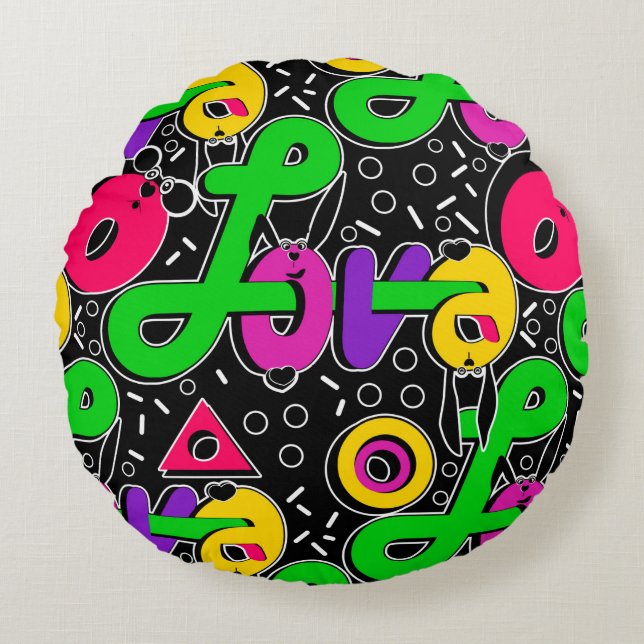 Liefde, Valentijnsdag Rond Kussen (Voorkant)