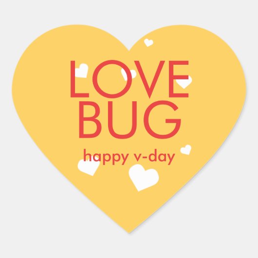 Liefde Valentijnsdag rood geel hart Sticker (Voorkant)