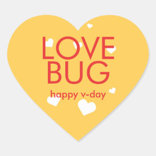Liefde Valentijnsdag rood geel hart Sticker