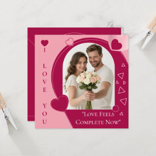 Liefde Valentijnsdag Roze Douane Wenskaart Kaart