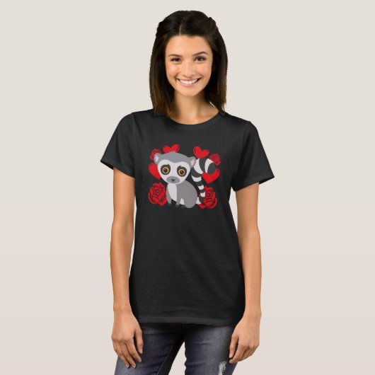 Liefde Valentijnsdag Rozen Lemur Boys Kinder T-shirt (Voorkant volledig)