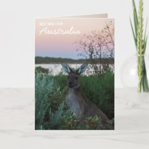Liefde van Australië Kangaroo Sunset Lake Custom Kaart