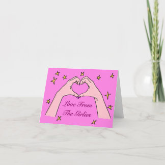 Liefde van de meisjes gevouwen Wenskaart Kaart
