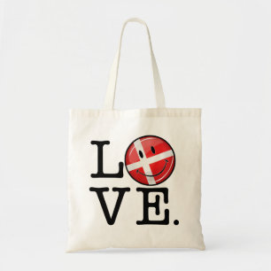 Liefde van Denemarken glimlachende vlag Tote Bag