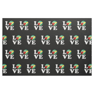 Liefde van Guyana die Guyanese vlag glimlacht Stof