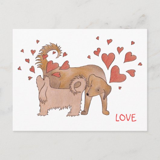 Liefde van honden briefkaart (Voorkant)
