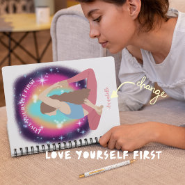Liefde van je eerste vrouw Yoga Pose Monogram Notitieboek