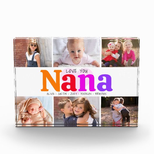 Liefde van je grootmoeder, oude kleurrijke moderne fotoblokken (Voorkant)