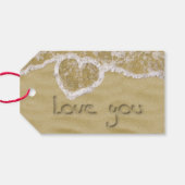 'Liefde van je' Hartelijk geschreven in het zand Cadeaulabel (Achterkant Horizontaal)
