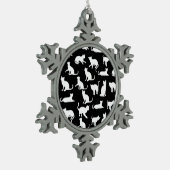 liefde van kattenpoetsversiering tin sneeuwvlok ornament (Links)