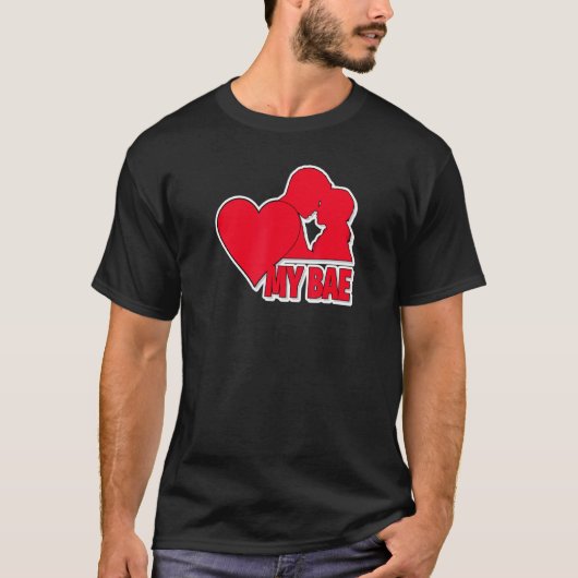 Liefde van mijn bae Mannen Vrouwen overlopen idee T-shirt (Voorkant)