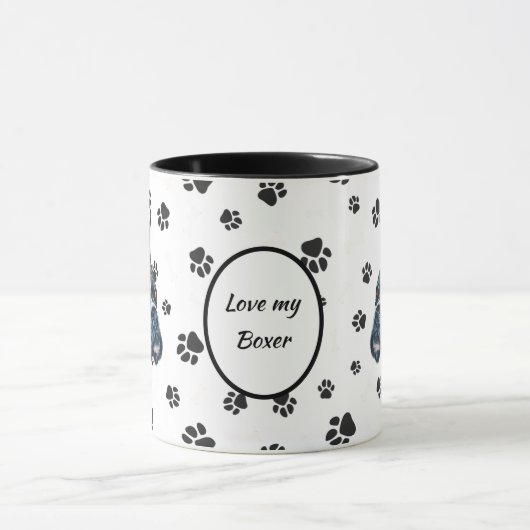 Liefde van mijn boxer Dog Pawprint Mok (Midden)