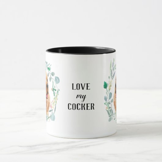 Liefde van mijn Cocker Spaniel Wreath Coffee Mok (Midden)