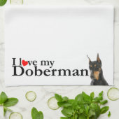 Liefde van mijn Doberman Kitchen Towel Theedoek (Gevouwen)