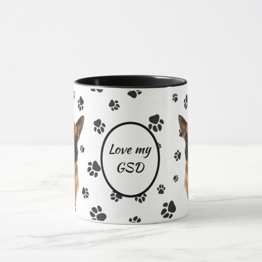 Liefde van mijn Mok van Shepherd Dog Pawprint (Midden)