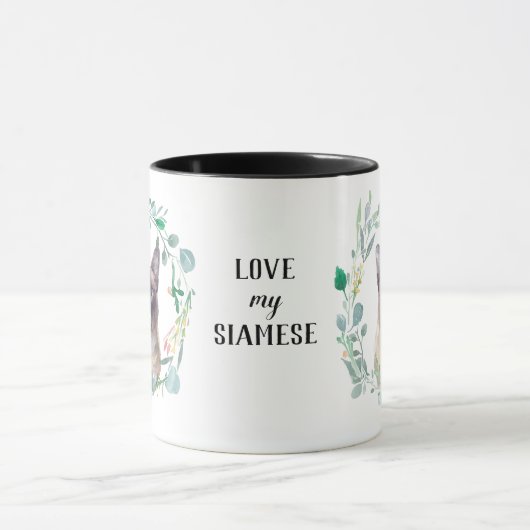 Liefde van mijn Siamese kat Wreath Coffee Mok (Midden)