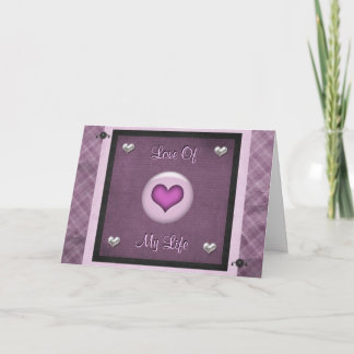 Liefde van mijn Valentijnsdag Paars Hearts Deco Feestdagen Kaart