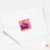 Liefde van mijn Yoga Vierkante Sticker (Envelop)