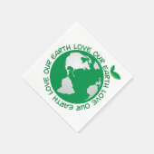 Liefde van onze aarde op papier servet (Hoek)