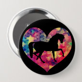 Liefde van paarden ronde button 4,0 cm (Voorkant /achterkant)