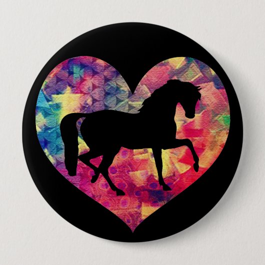 Liefde van paarden ronde button 4,0 cm (Voorkant)
