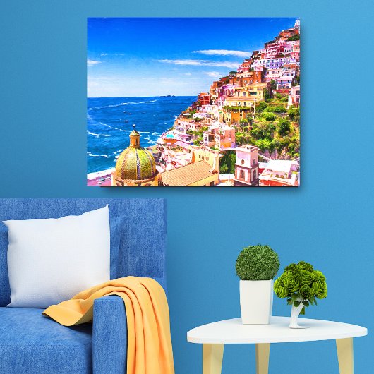Liefde van Positano Italy wrapped Canvas Afdruk