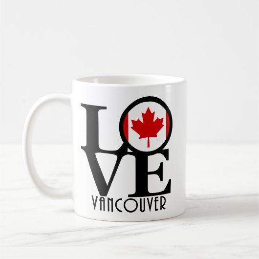LIEFDE Vancouver (Canada Vlag) 11oz Koffiemok (Links)