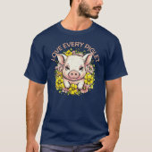Liefde varkens in bloemen t-shirt (Voorkant)