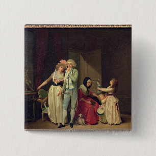 Liefde verander het, of de filosoof' vierkante button 5,1 cm