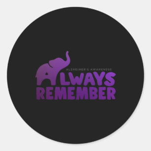 Liefde vergeet nooit Alzheimer Elephant Ronde Sticker
