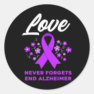 Liefde vergeet nooit einde Alzheimer Ronde Sticker