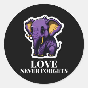 Liefde vergeet nooit olifant voor meisjes Heimerhe Ronde Sticker