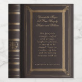 Liefde verhaal boek cover wijn etiket (Enkel label)