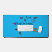 Liefde Verkennen Avontuur Pijl Tribal Boho Ontwerp Bureaumat (Keyboard & Muis)