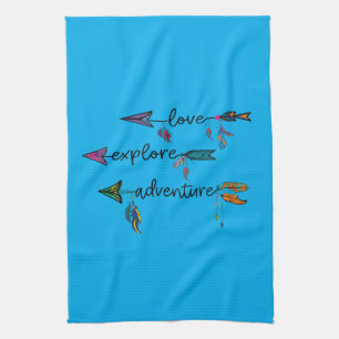 Liefde Verkennen Avontuur Pijl Tribal Boho Ontwerp Theedoek