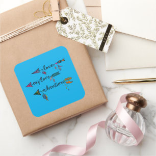 Liefde Verkennen Avontuur Pijl Tribal Boho Ontwerp Vierkante Sticker