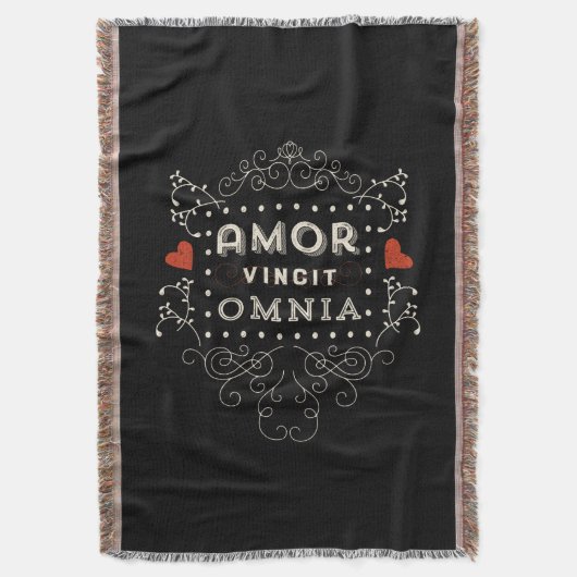 Liefde verovert alles - Latijns- typografie Deken (Voorkant Verticaal)