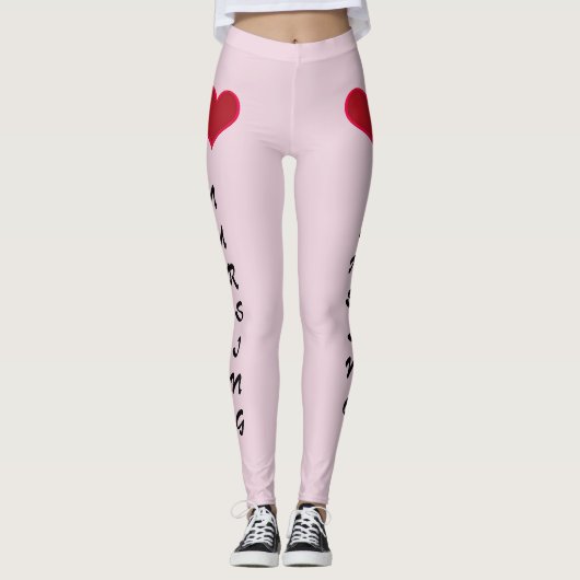 Liefde Verpleegkundige Leggings Roze (Voorkant)