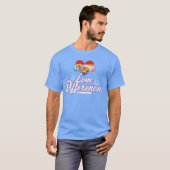 Liefde Verschillen retro T-shirt (Voorkant volledig)