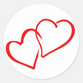 Liefde verweven rode harten bruiloft Sticker / zeg