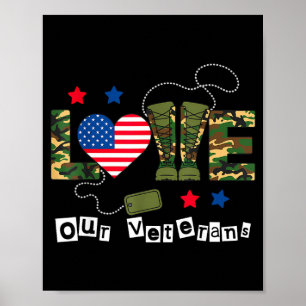 Liefde veteranendag trotse militaire Amerikaanse v Poster