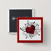 liefde vierkante button 5,1 cm (Voorkant /achterkant)