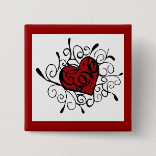 liefde vierkante button 5,1 cm