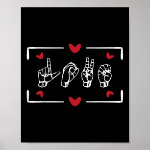 Liefde Vinger Gebarentaal ASL Valentijnsdag Gift Poster