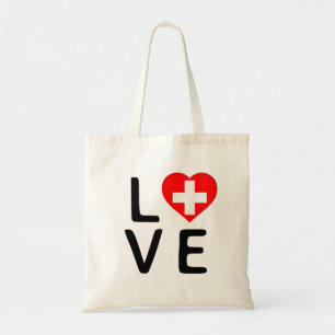 Liefde - vlag Zwitserland Tote Bag