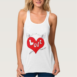 Liefde Vleugels Hart Boven (Donker) Tanktop